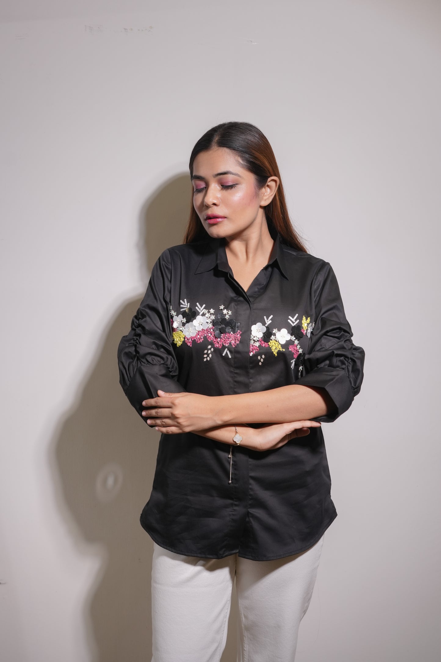 Embellished black shirt