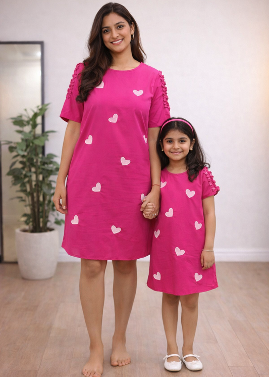 Heart Dress- Mom- Daughter Set